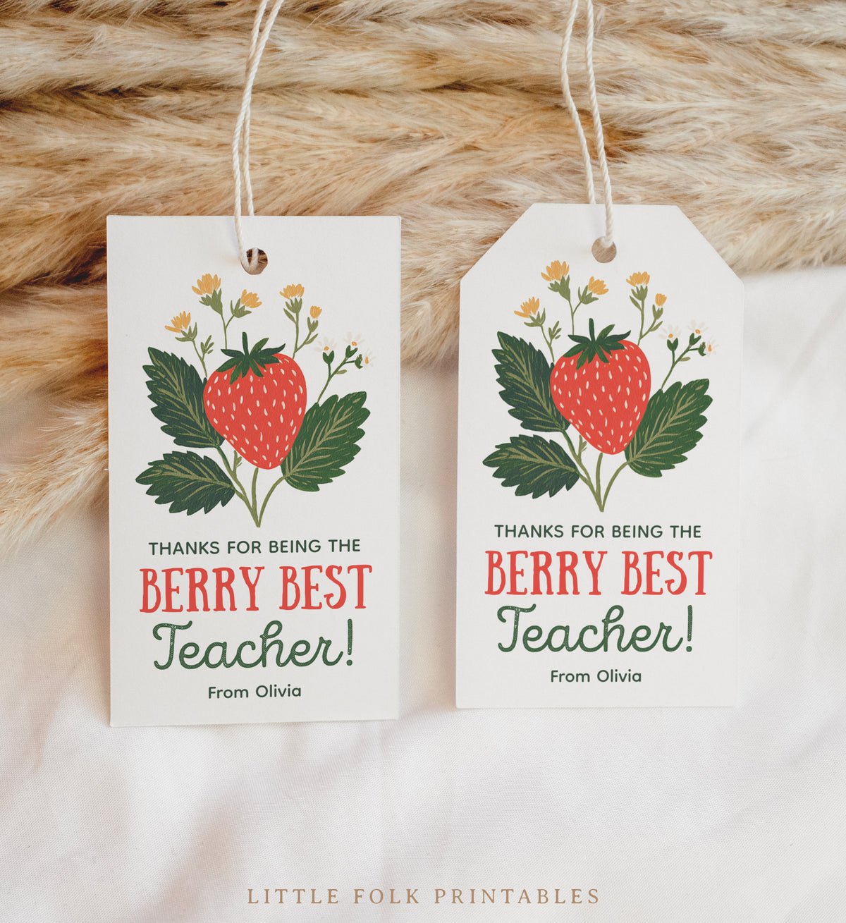 Strawberry Teacher Appreciation Tag Template