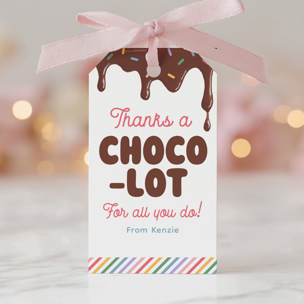 Chocolate Teacher Appreciation Tag Template