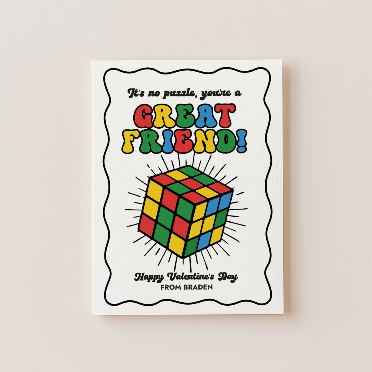Puzzle Cube Valentine's Card Template