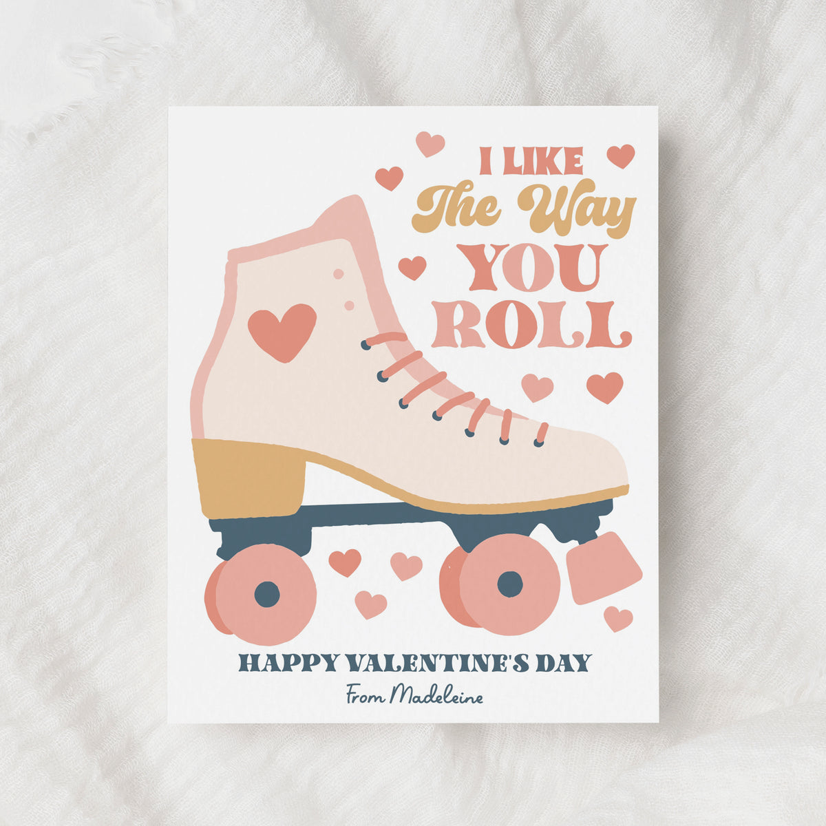 Roller Skate Valentine's Card Template