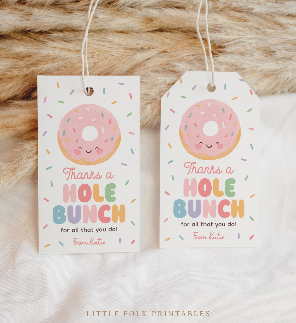 Thanks a Hole Bunch Donut Teacher Appreciation Tag Template