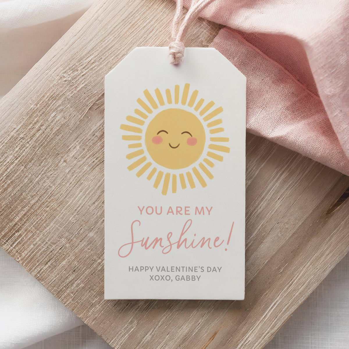 Sunshine Valentine's Tag Template