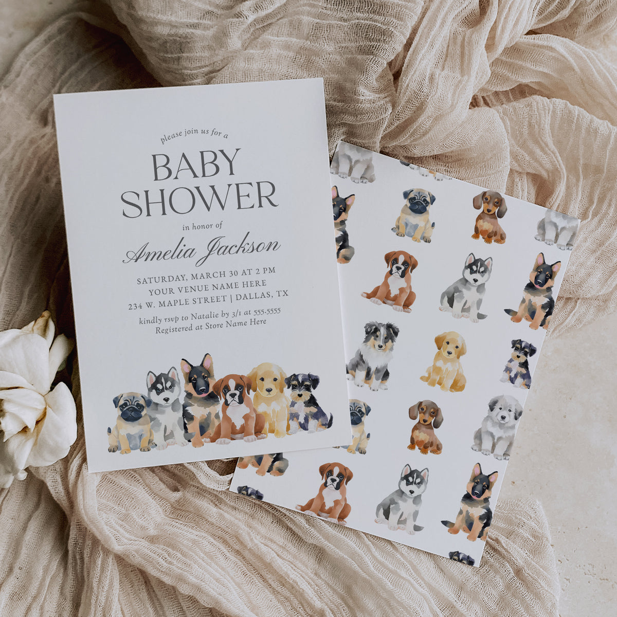 Puppy Baby Shower Invitation Template