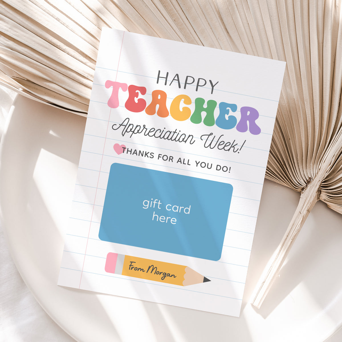 Teacher Appreciation Week Gift Card Holder