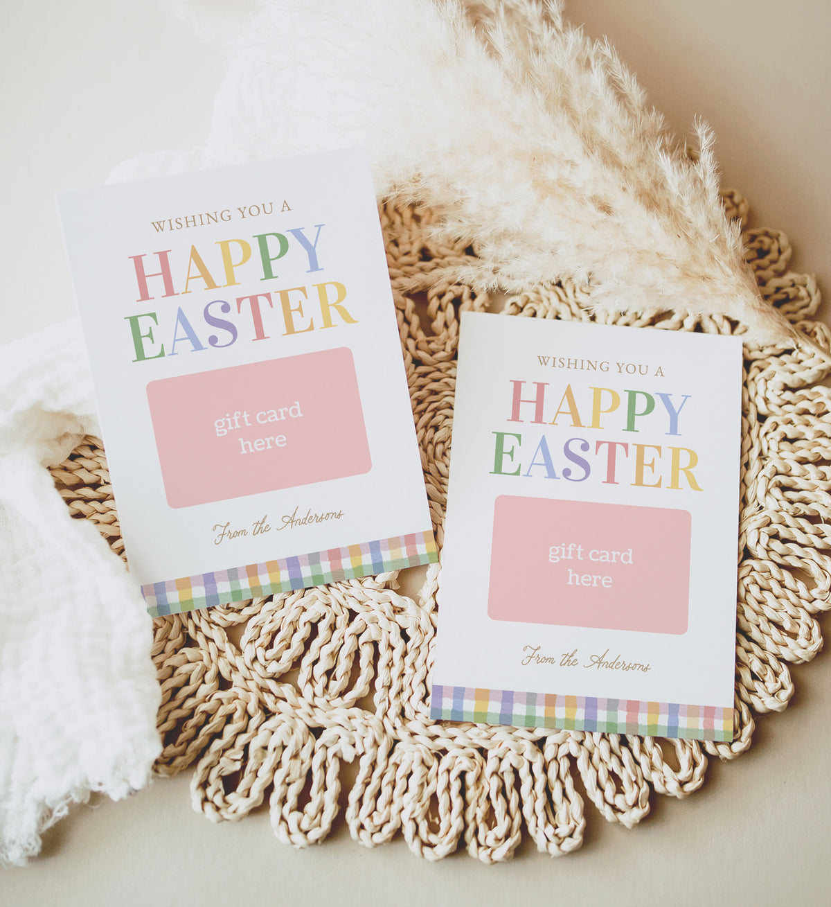 Gingham Happy Easter Gift Card Holder