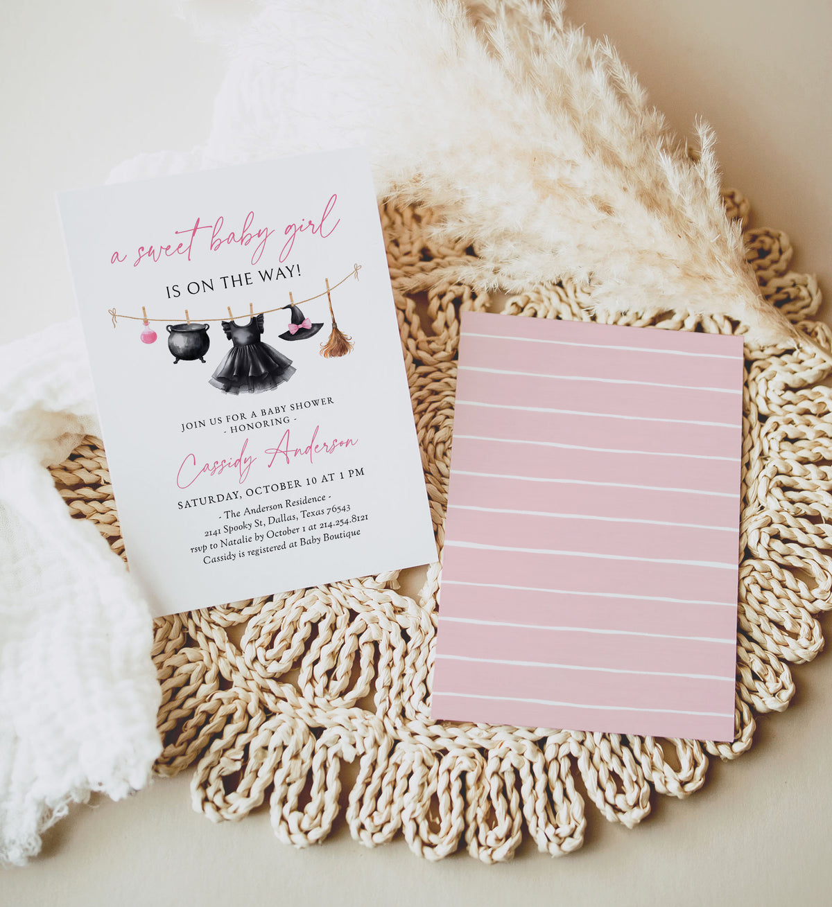 Witch Baby Shower Invitation Template