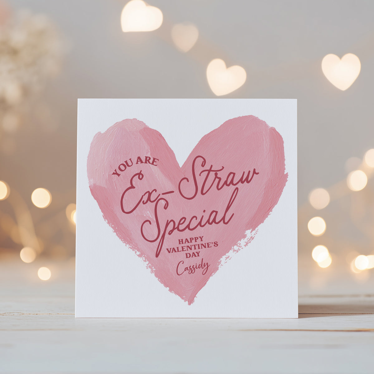 Ex-Straw Special Heart Valentine's Card Template