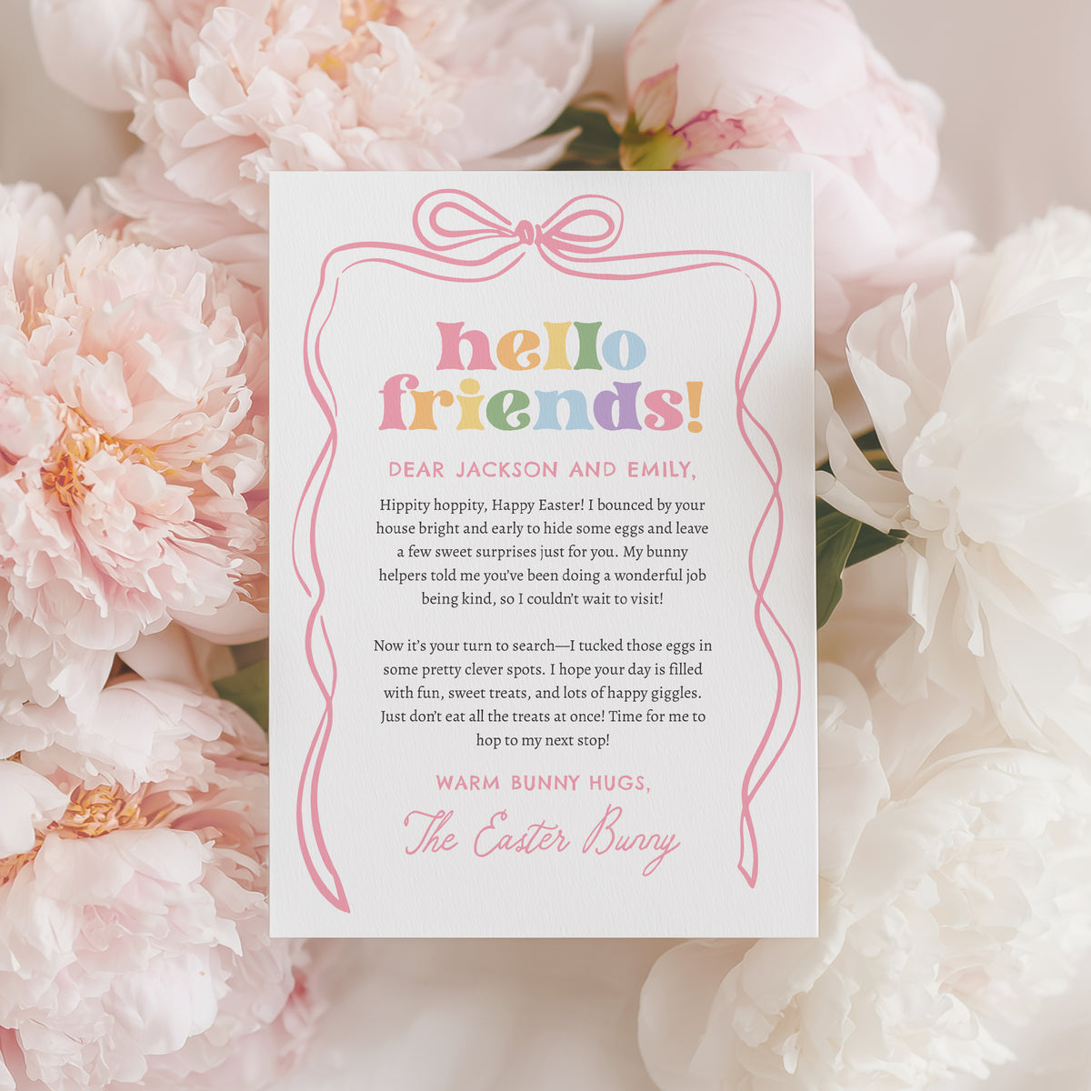Bow Easter Bunny Letter