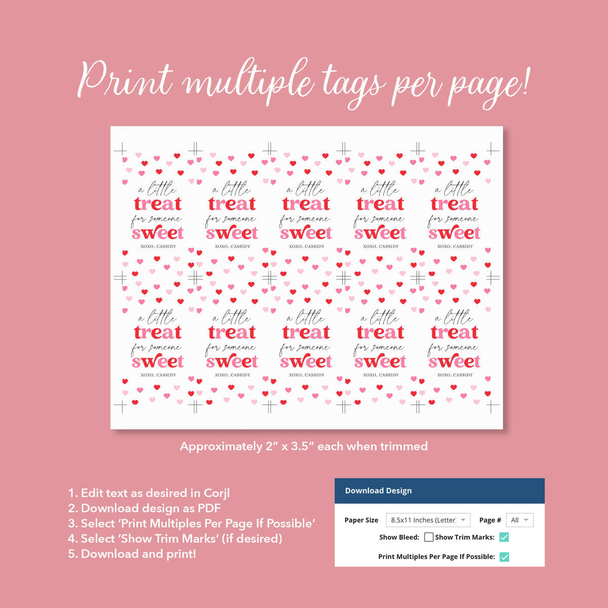 Little Treat Valentine's Tag Template