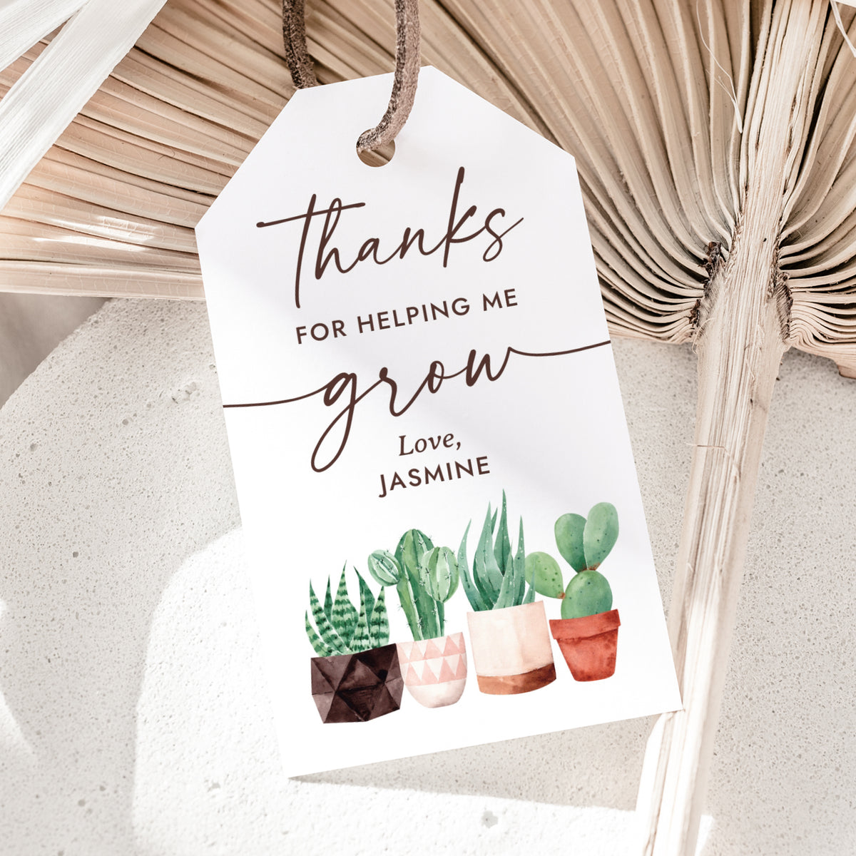Cactus Teacher Appreciation Tag Template
