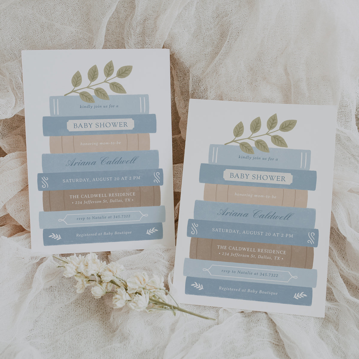 Editable Blue Storybook Baby Shower Template