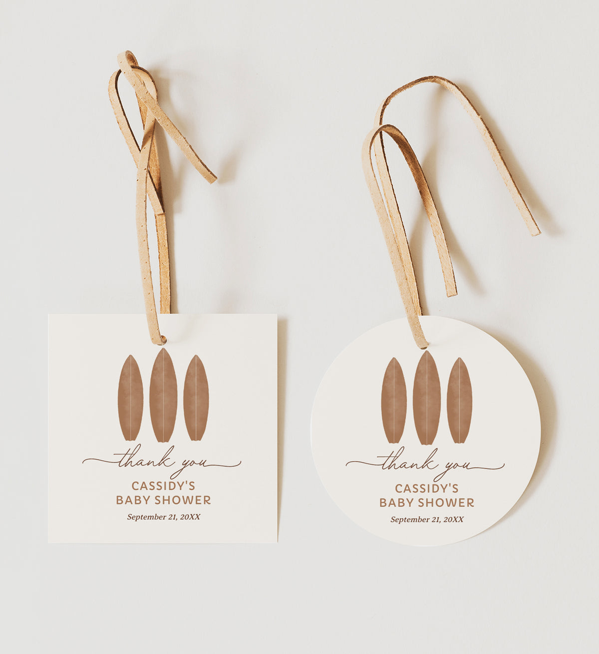 Neutral Baby on Board Baby Shower 2" Favor Tag Template