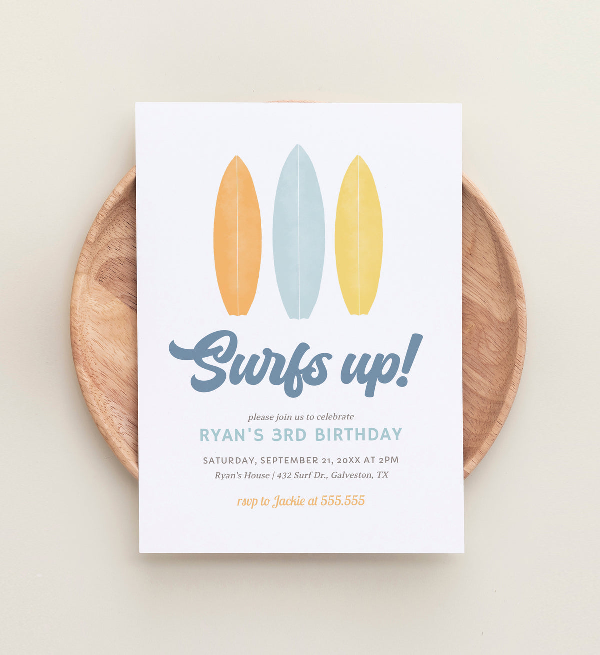 Surf's Up Birthday Invitation Template