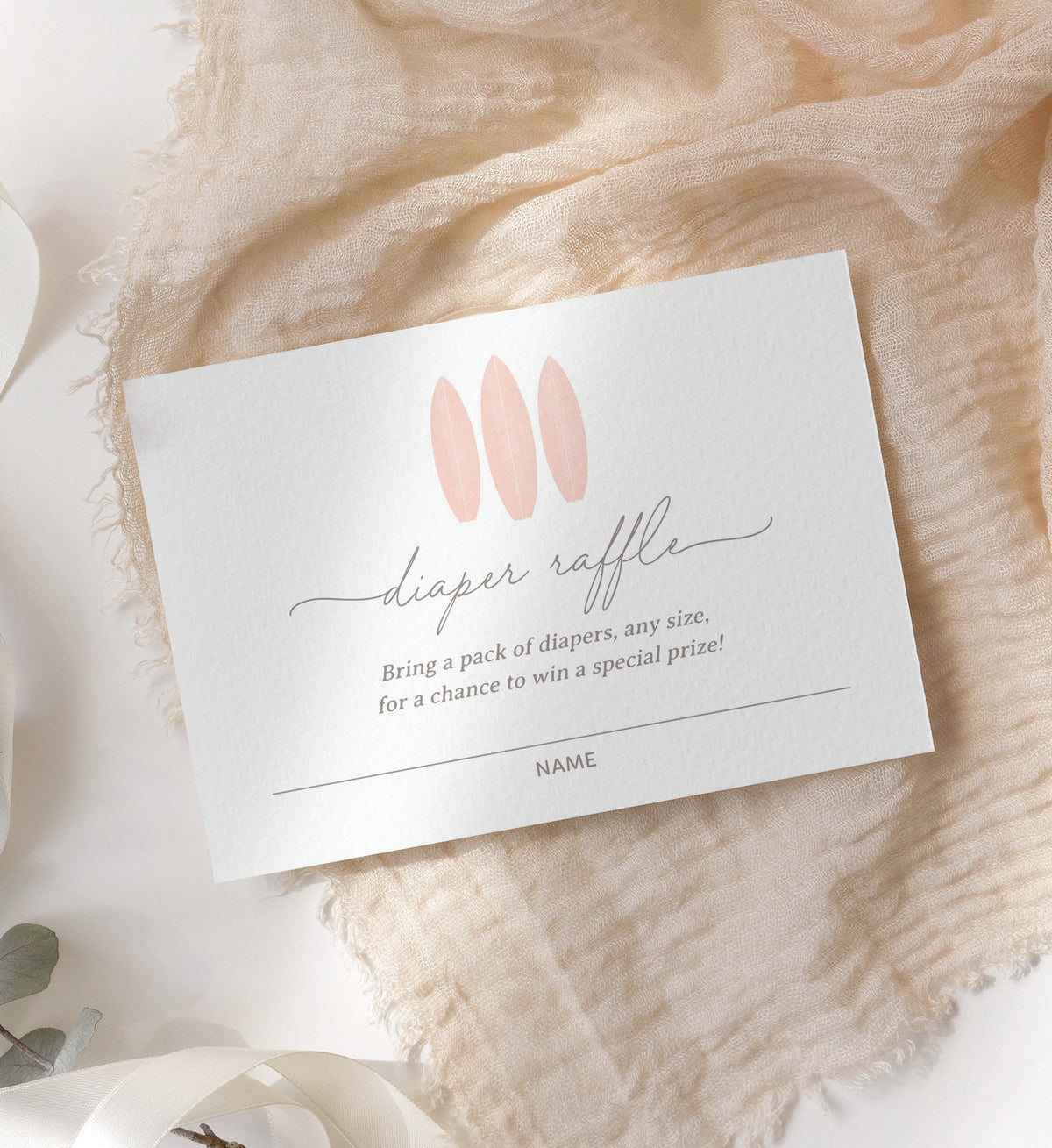 Pink Baby on Board Baby Shower Diaper Raffle Ticket Template