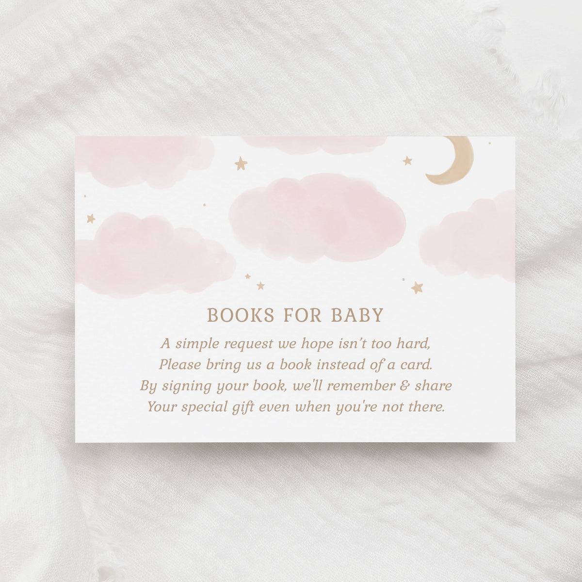 Editable Pink Moon and Stars Books for Baby Insert