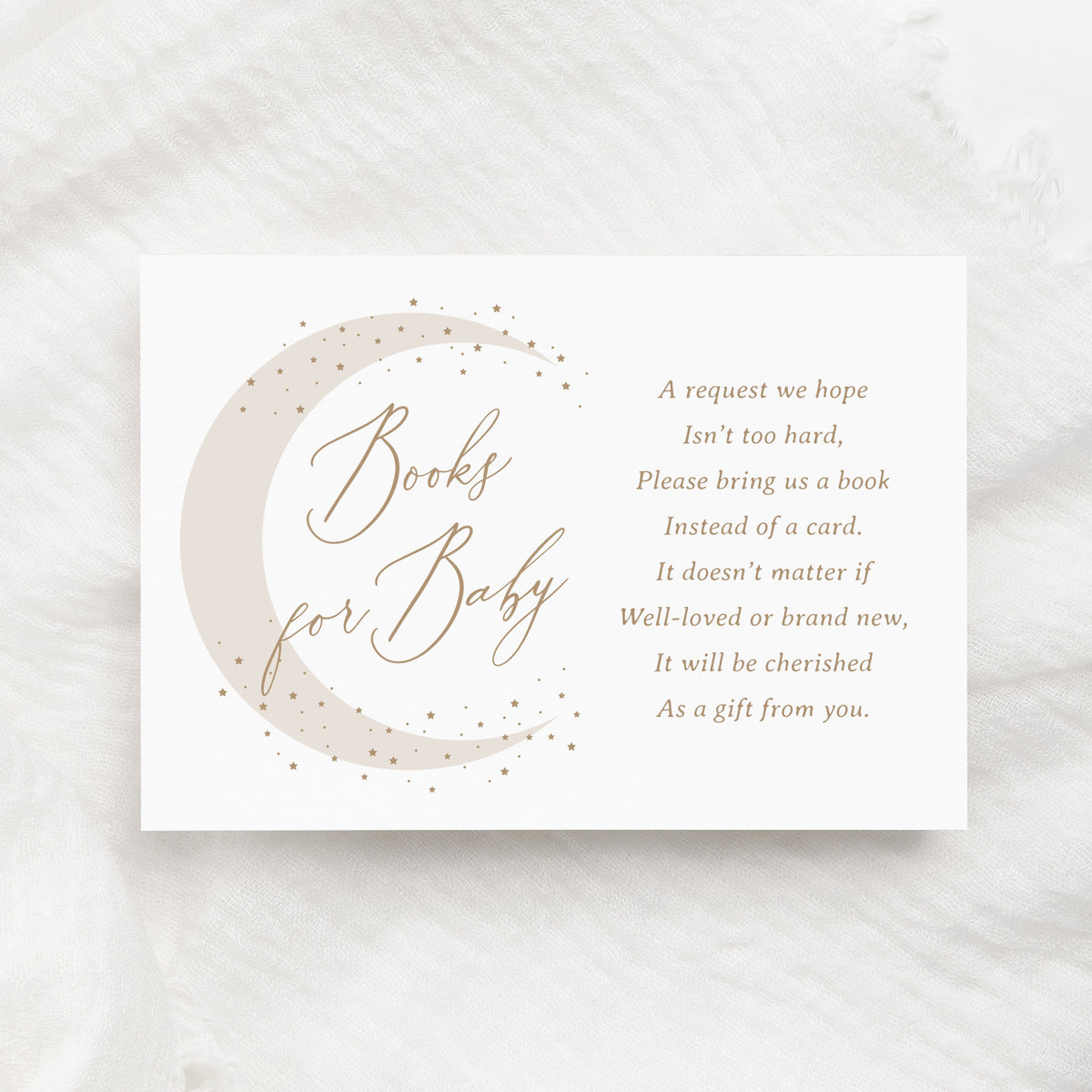 Editable Neutral Over the Moon Baby Shower Books for Baby Template
