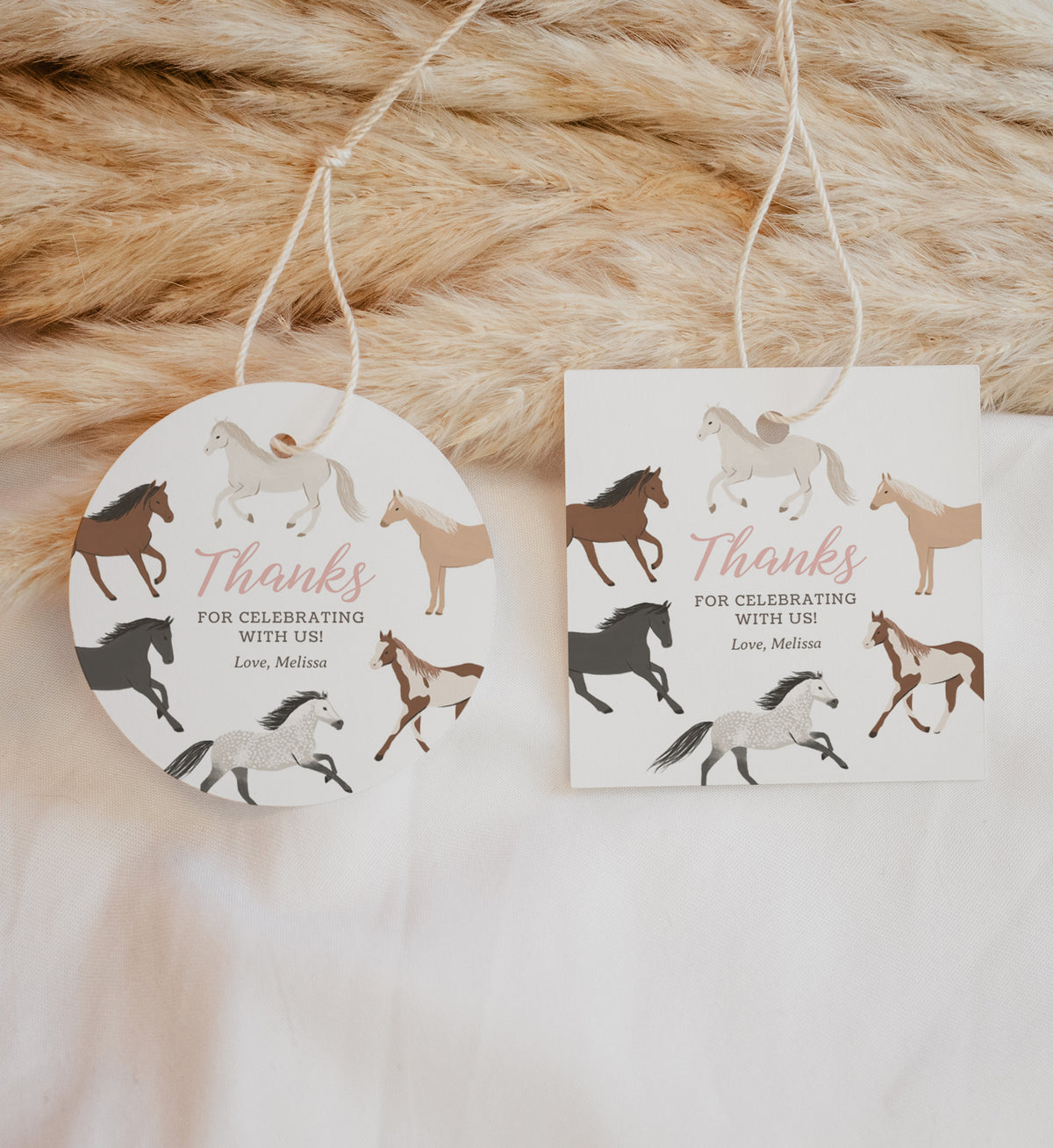 Editable Horse Birthday Favor Tag Template