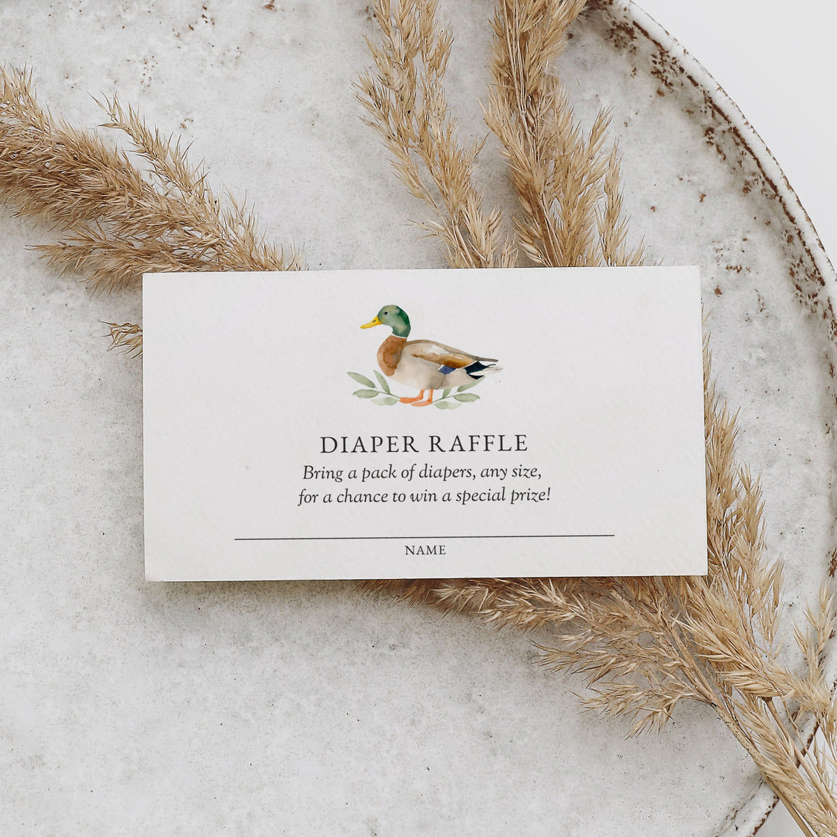 Editable Duck Baby Shower Diaper Raffle Ticket Template