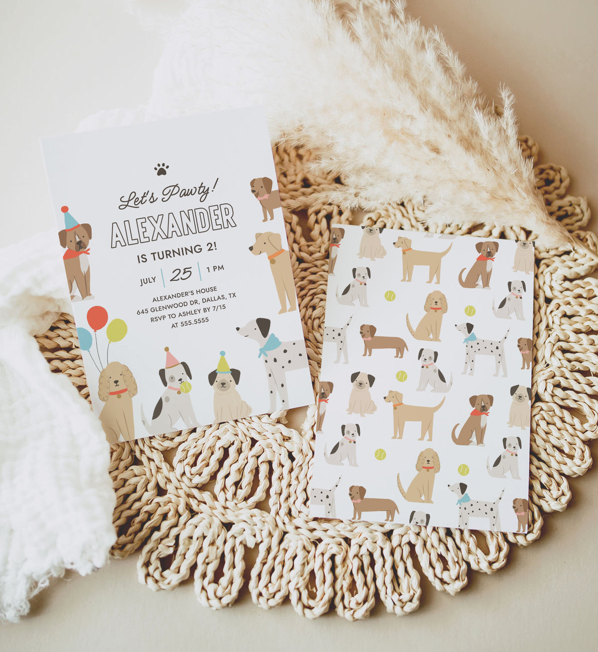 Editable Dog Birthday Party Invitation Template