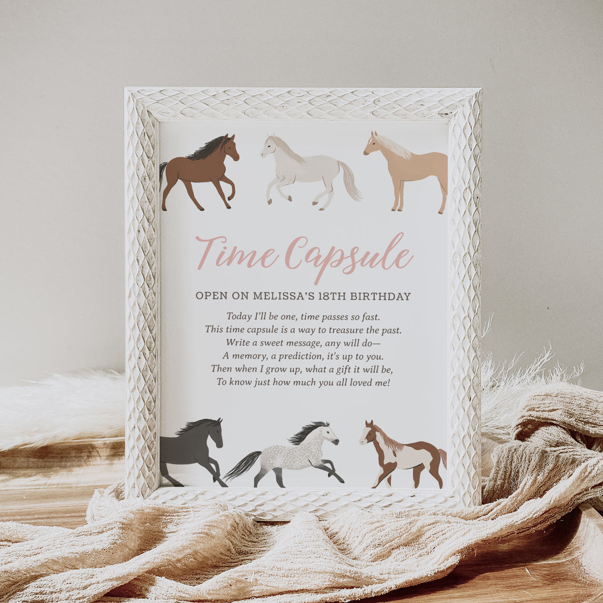 Editable Horse Birthday Time Capsule Template