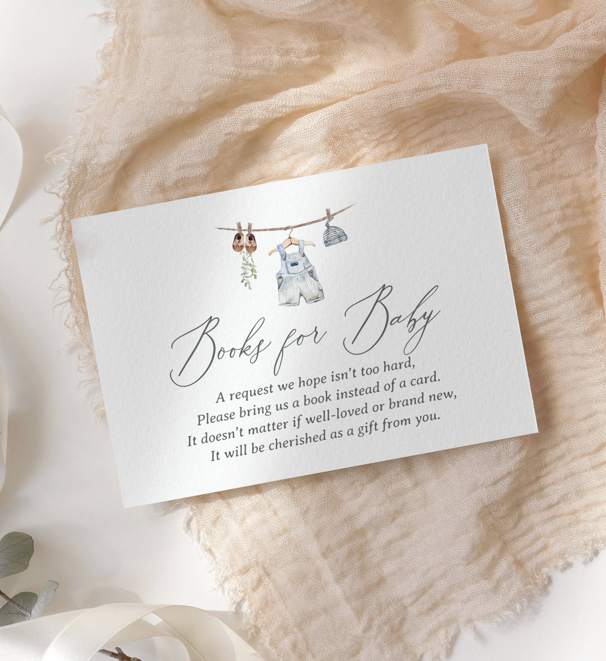 Editable Boy Baby Clothes Baby Shower Invitation Suite Template - Set of 3