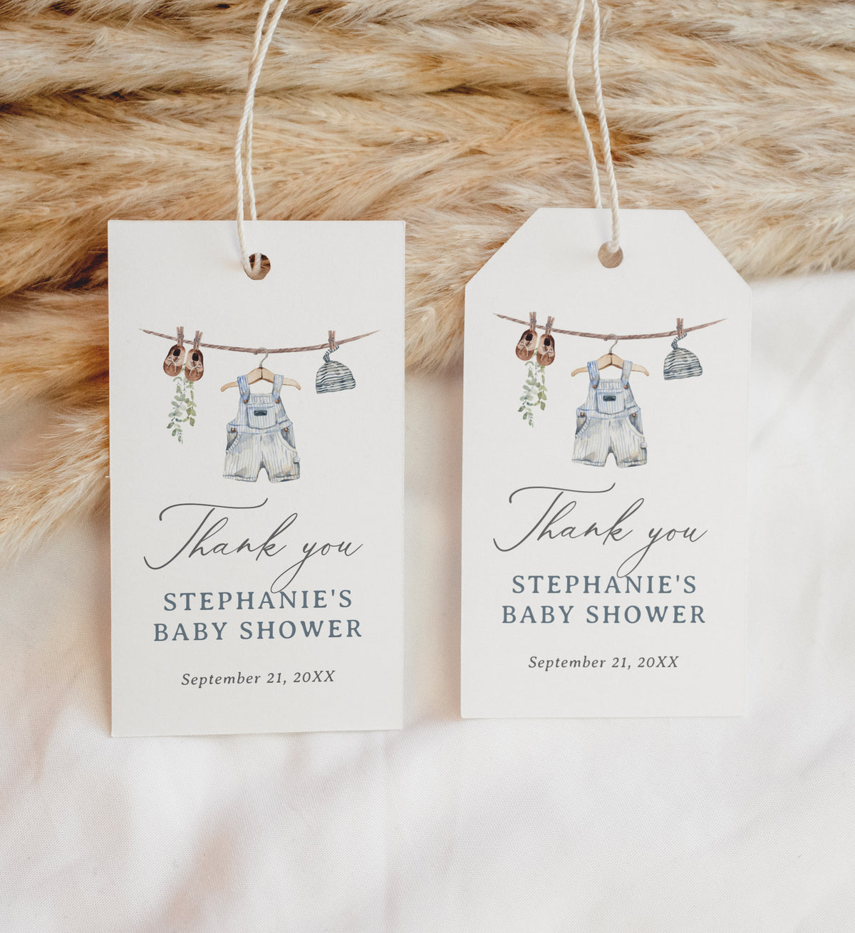 Editable Boy Baby Clothes Baby Shower Favor Tag Template