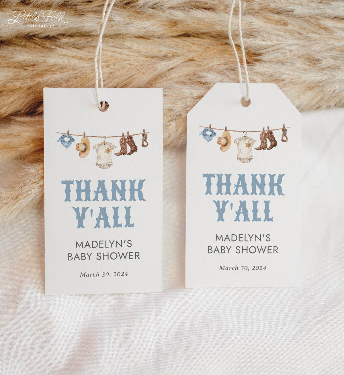 Cowboy Baby Shower Favor Tag Template