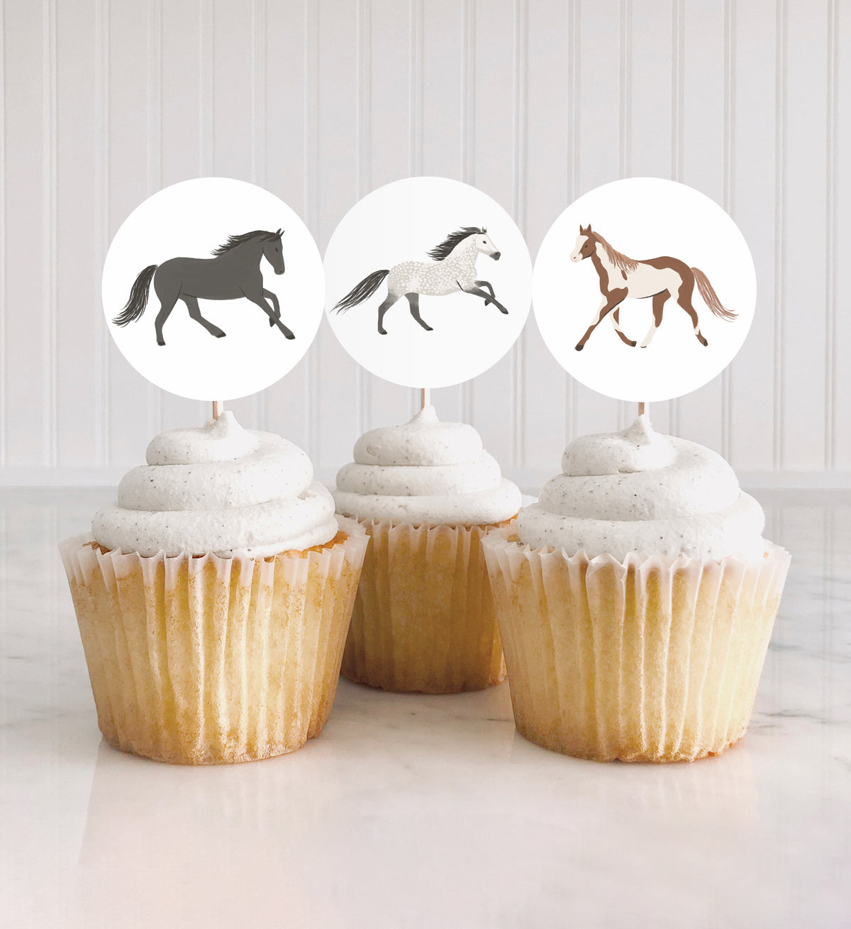 Printable Horse Birthday Cupcake Toppers