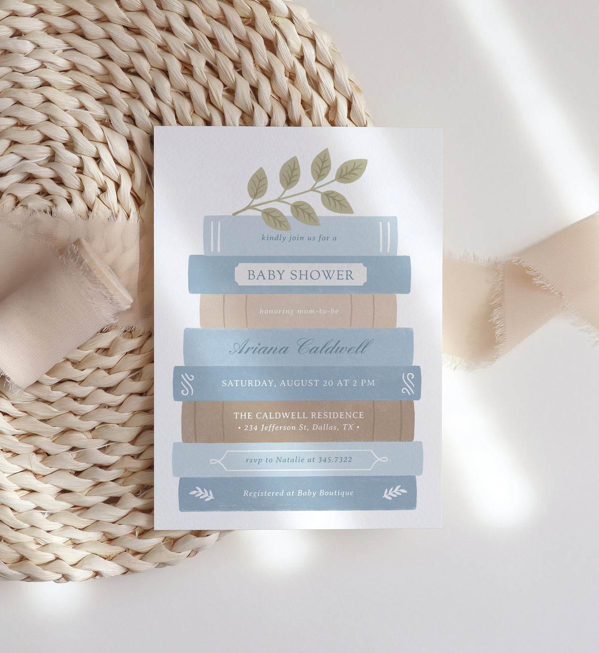 Editable Blue Storybook Baby Shower Template
