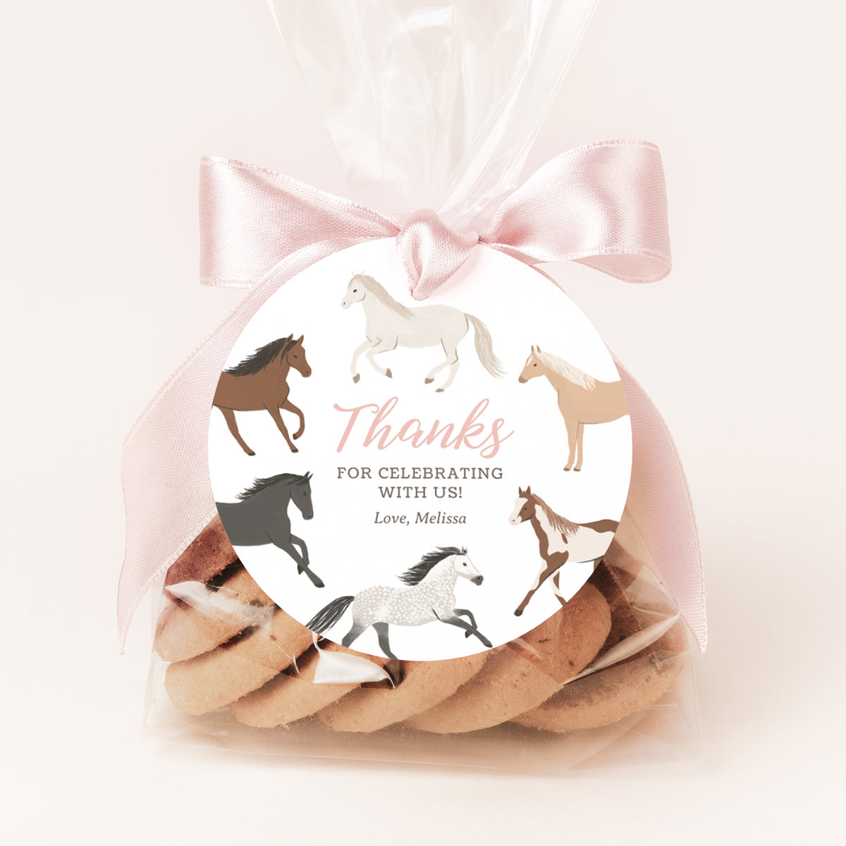 Editable Horse Birthday Favor Tag Template