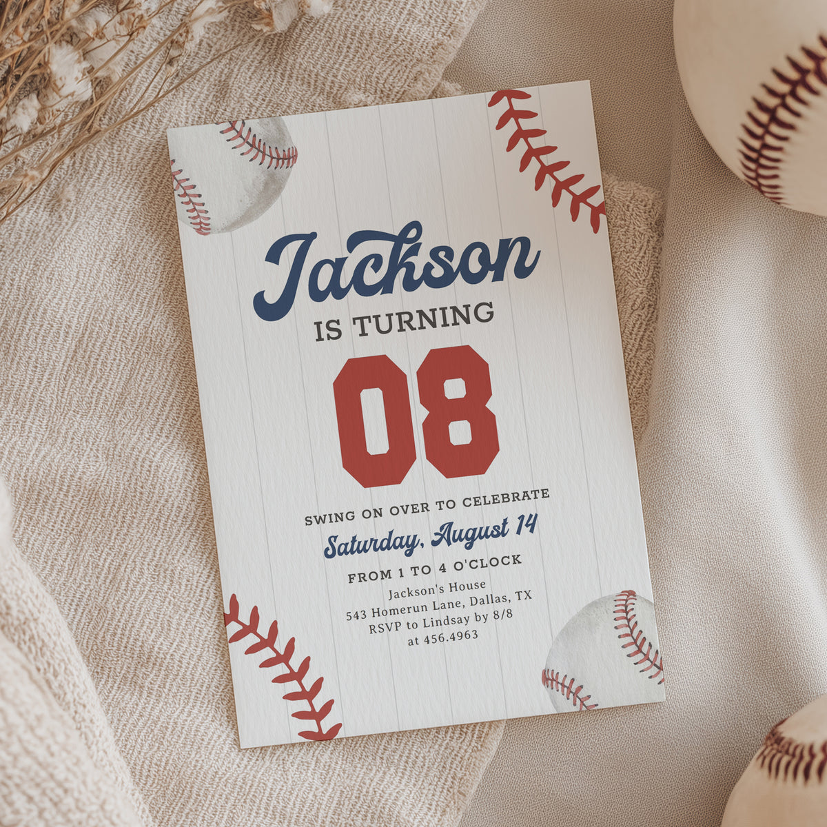 Baseball Birthday Invitation