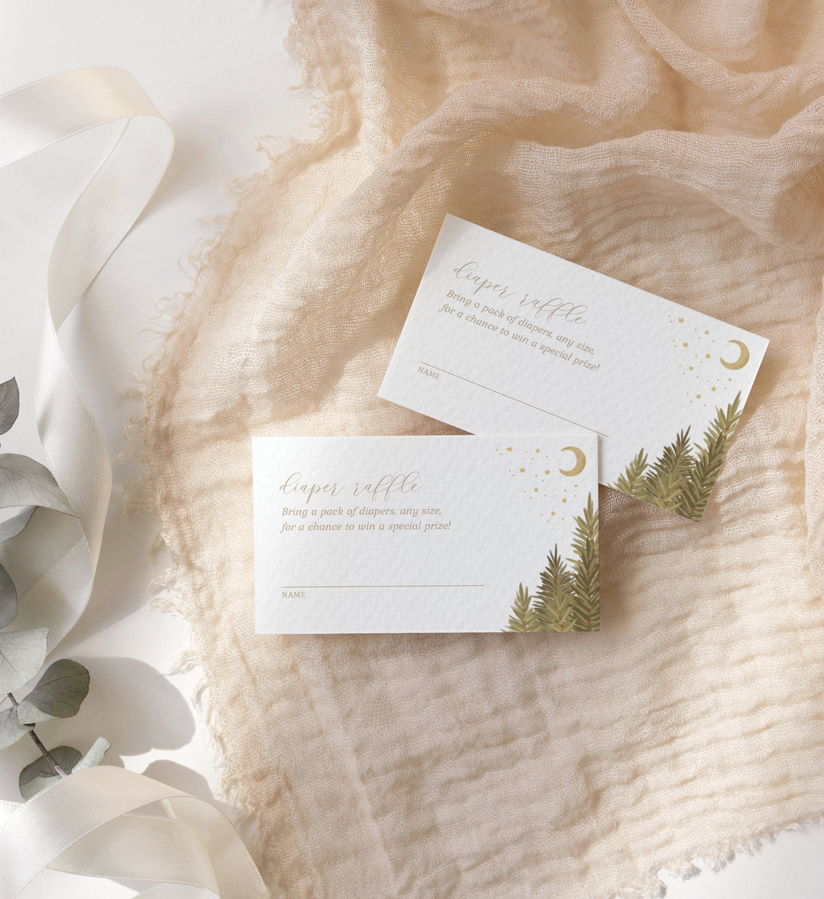 Editable Woodland Wreath Baby Shower Invitation Suite Template - Set of 3