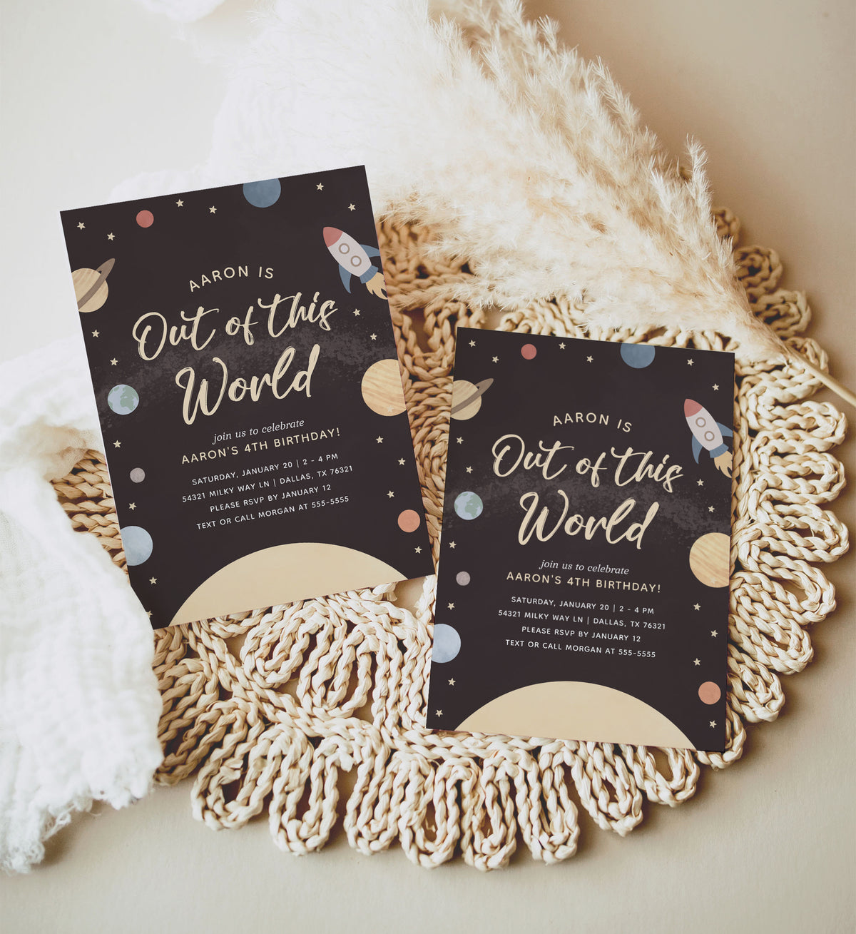 Outer Space Birthday Invitation (Out of This World)