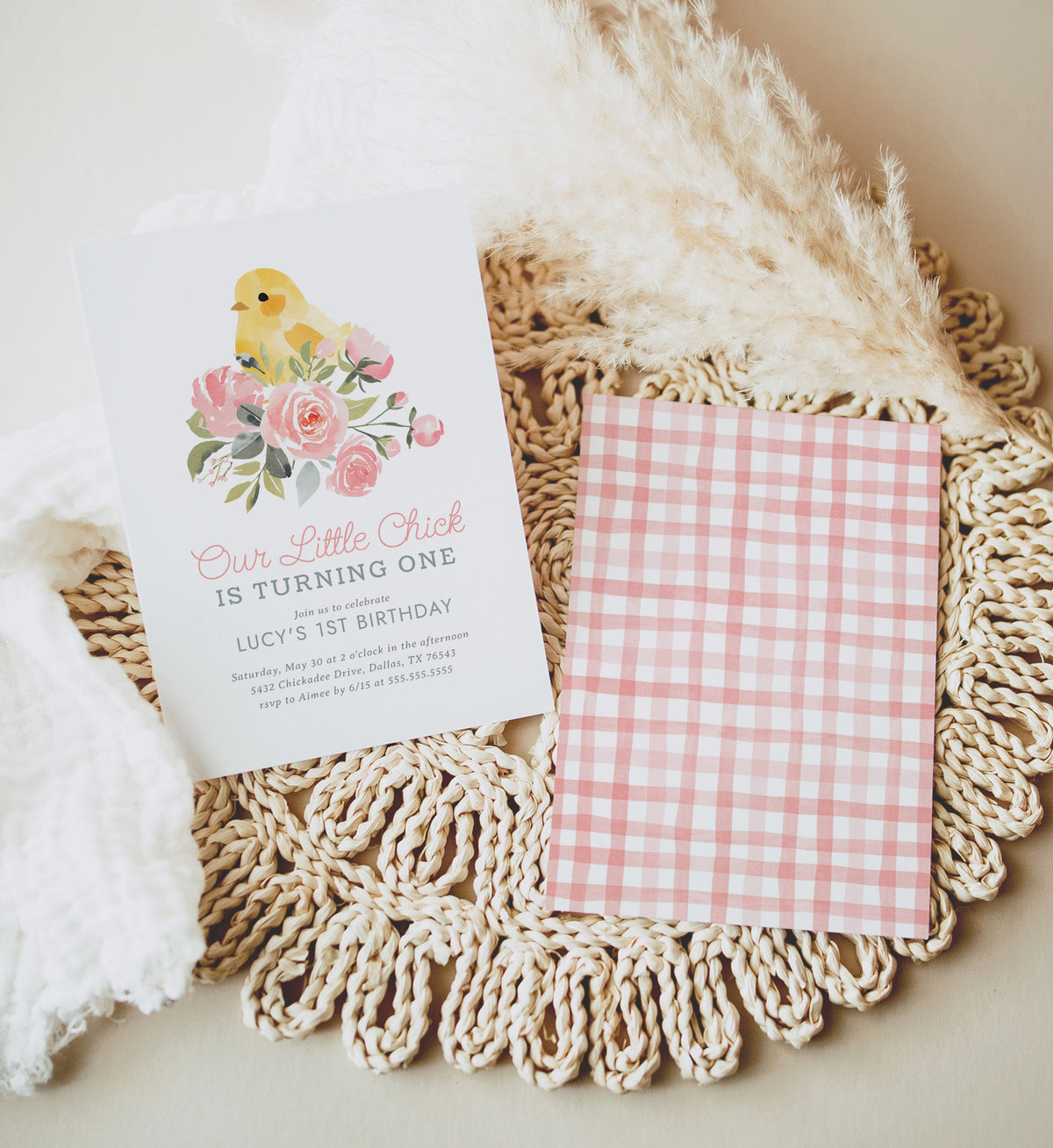 Editable Little Chick Birthday Invitation Template