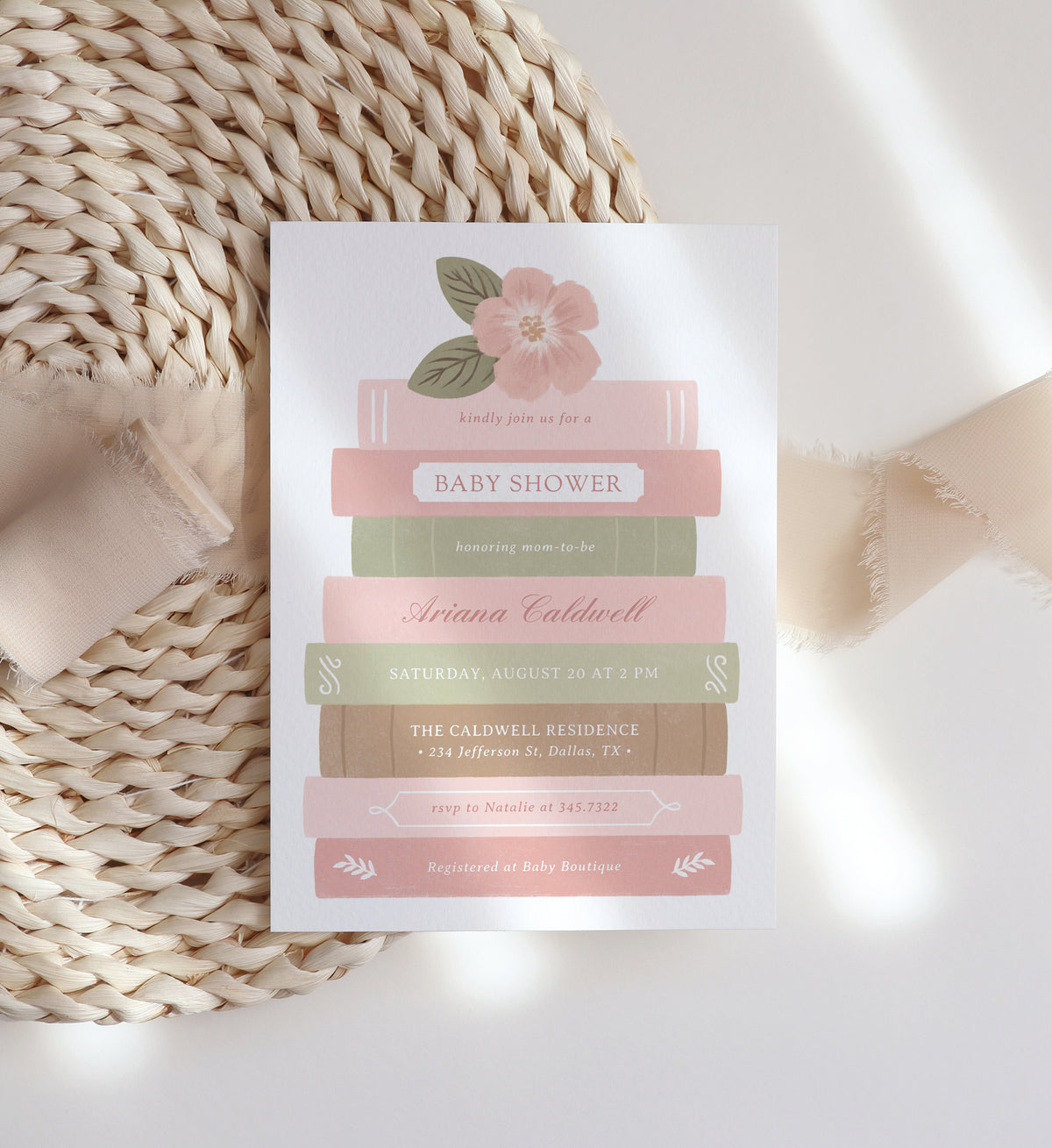 Editable Pink Storybook Baby Shower Template