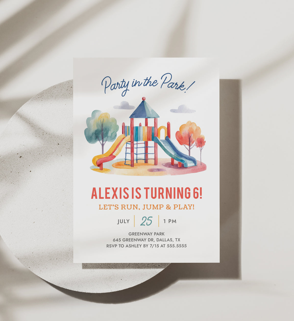 Editable Playground Birthday Party Invitation Template