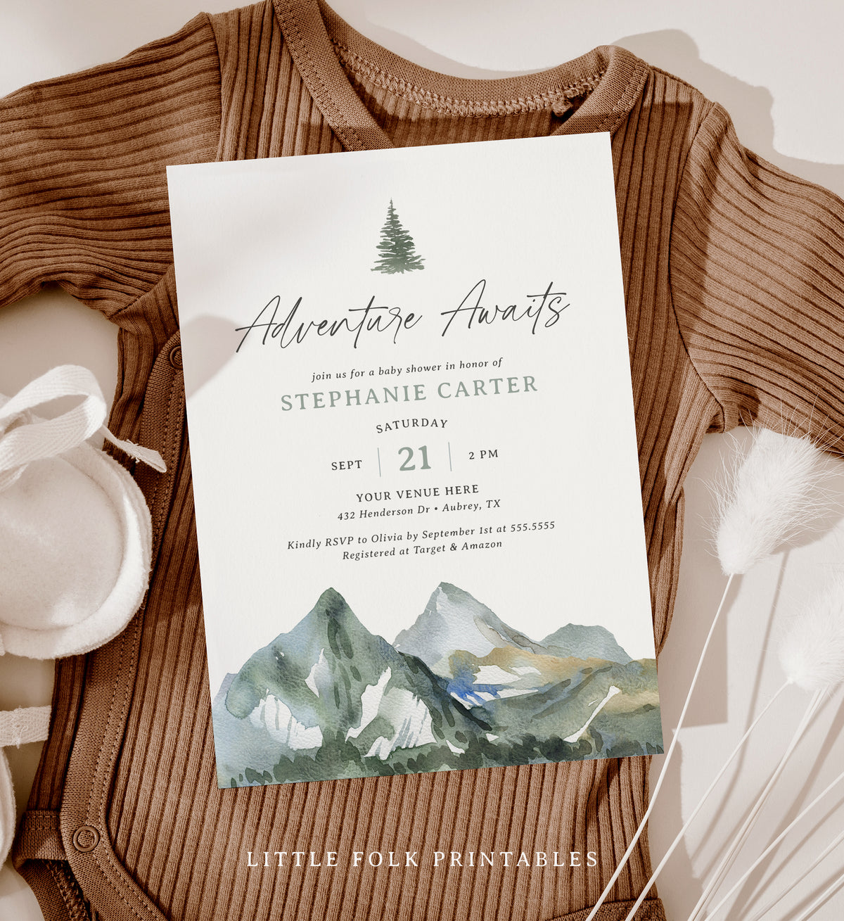 Mountain Baby Shower Invitation Template