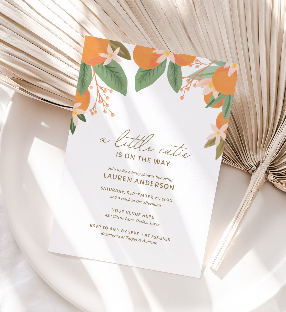 A Little Cutie is on the Way Baby Shower Invitation Template