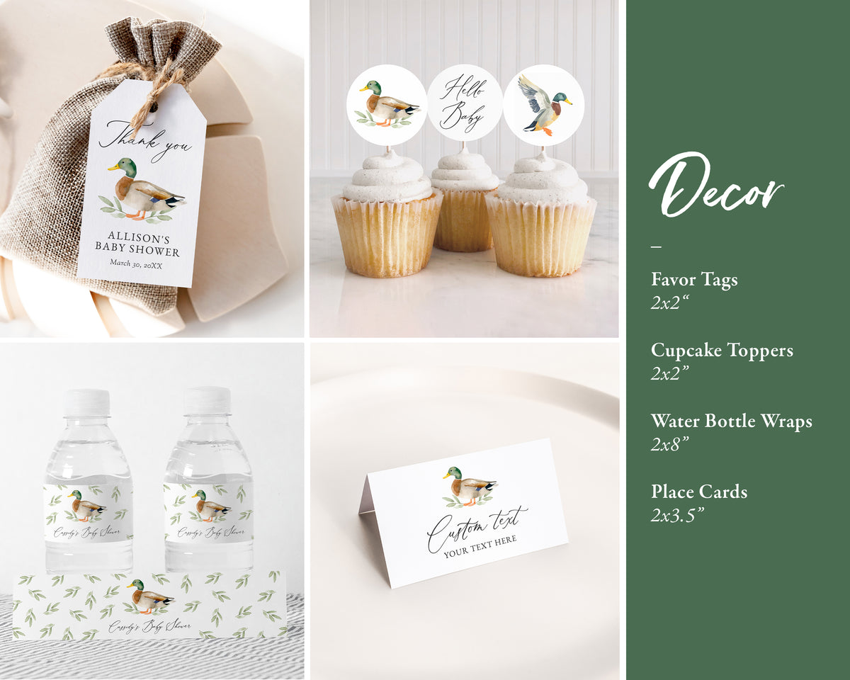 Editable Duck Baby Shower Invitation Bundle