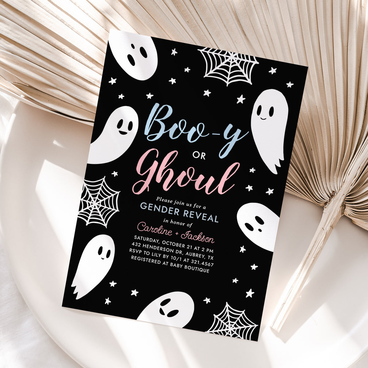 Ghost Gender Reveal Invitation Template