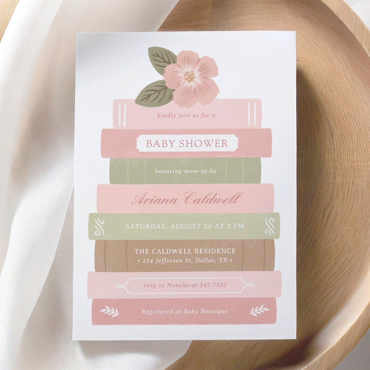 Editable Pink Storybook Baby Shower Template