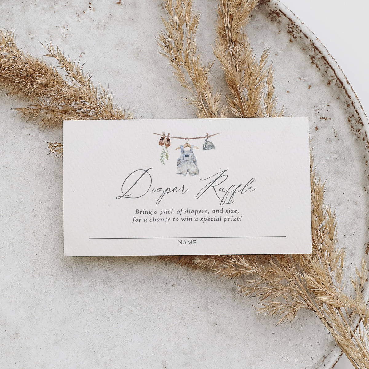 Boy Baby Clothes Diaper Raffle Ticket Template