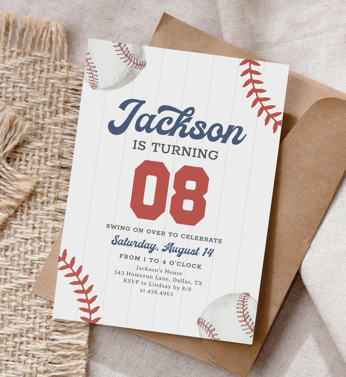 Baseball Birthday Invitation