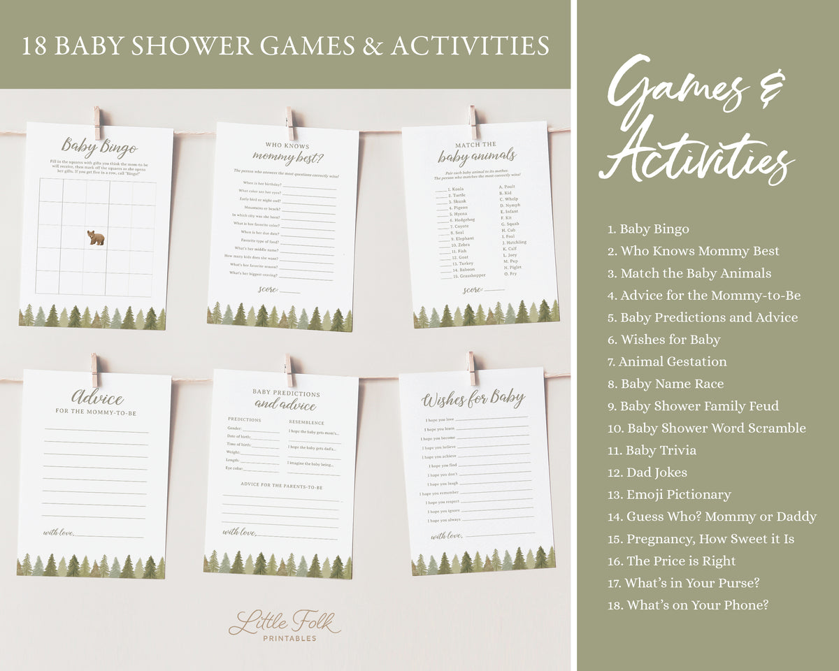 Editable Woodland Baby Shower Invitation Bundle