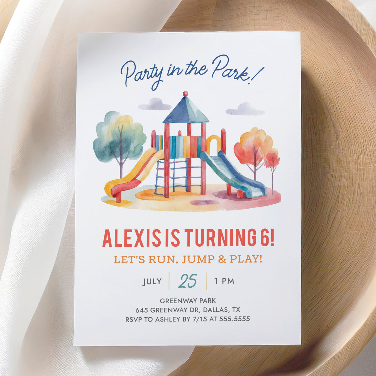 Editable Playground Birthday Party Invitation Template