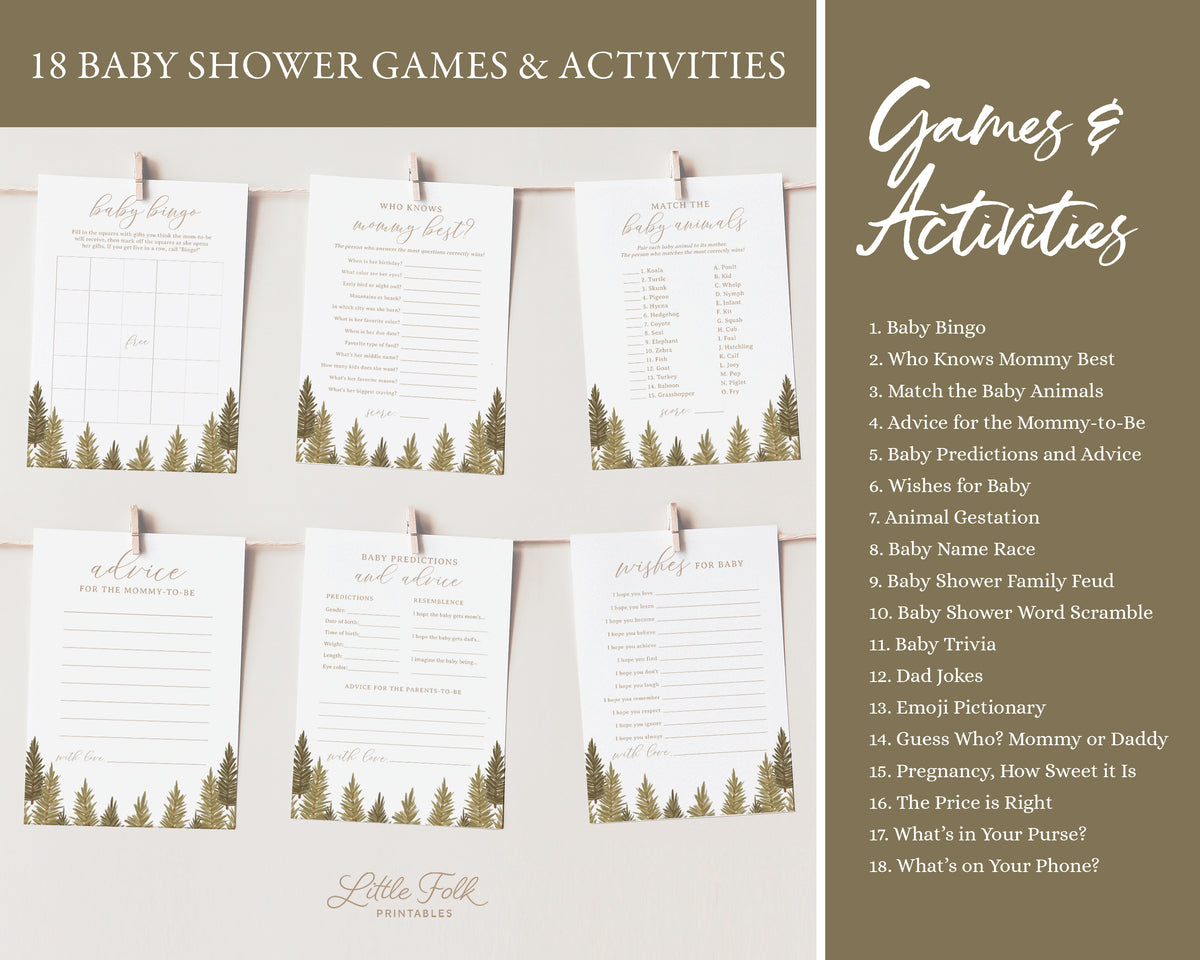 Editable Woodland Baby Shower Invitation Bundle