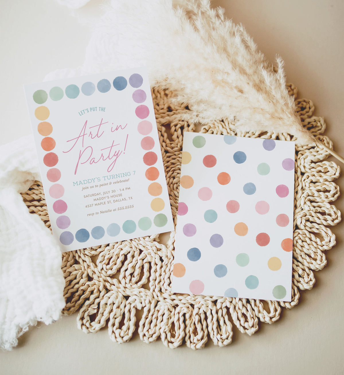 Editable Art Birthday Party Invitation Template