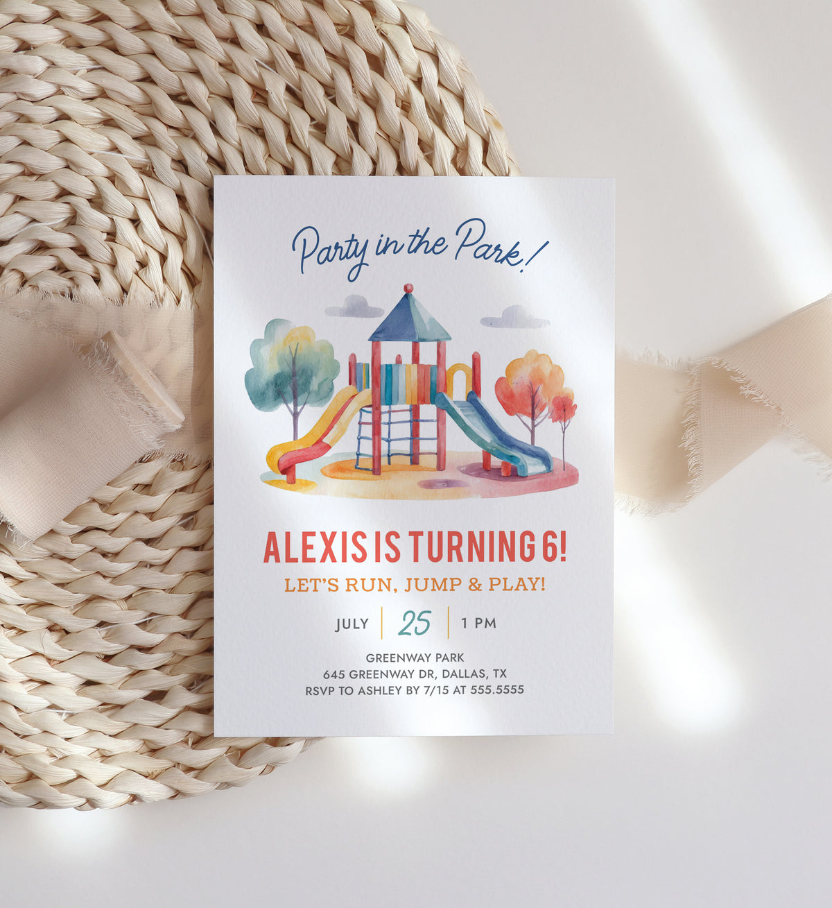 Editable Playground Birthday Party Invitation Template