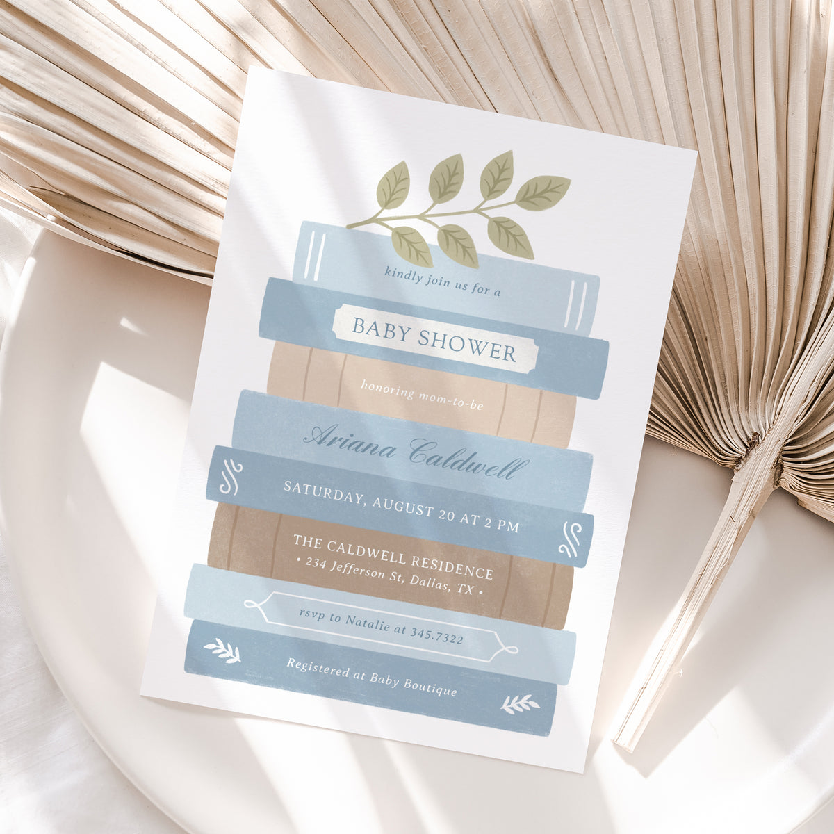 Editable Blue Storybook Baby Shower Template