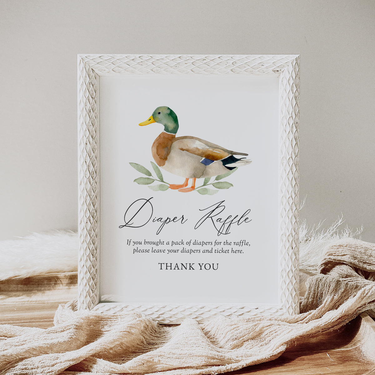 Editable Duck Baby Shower Diaper Raffle Ticket Template
